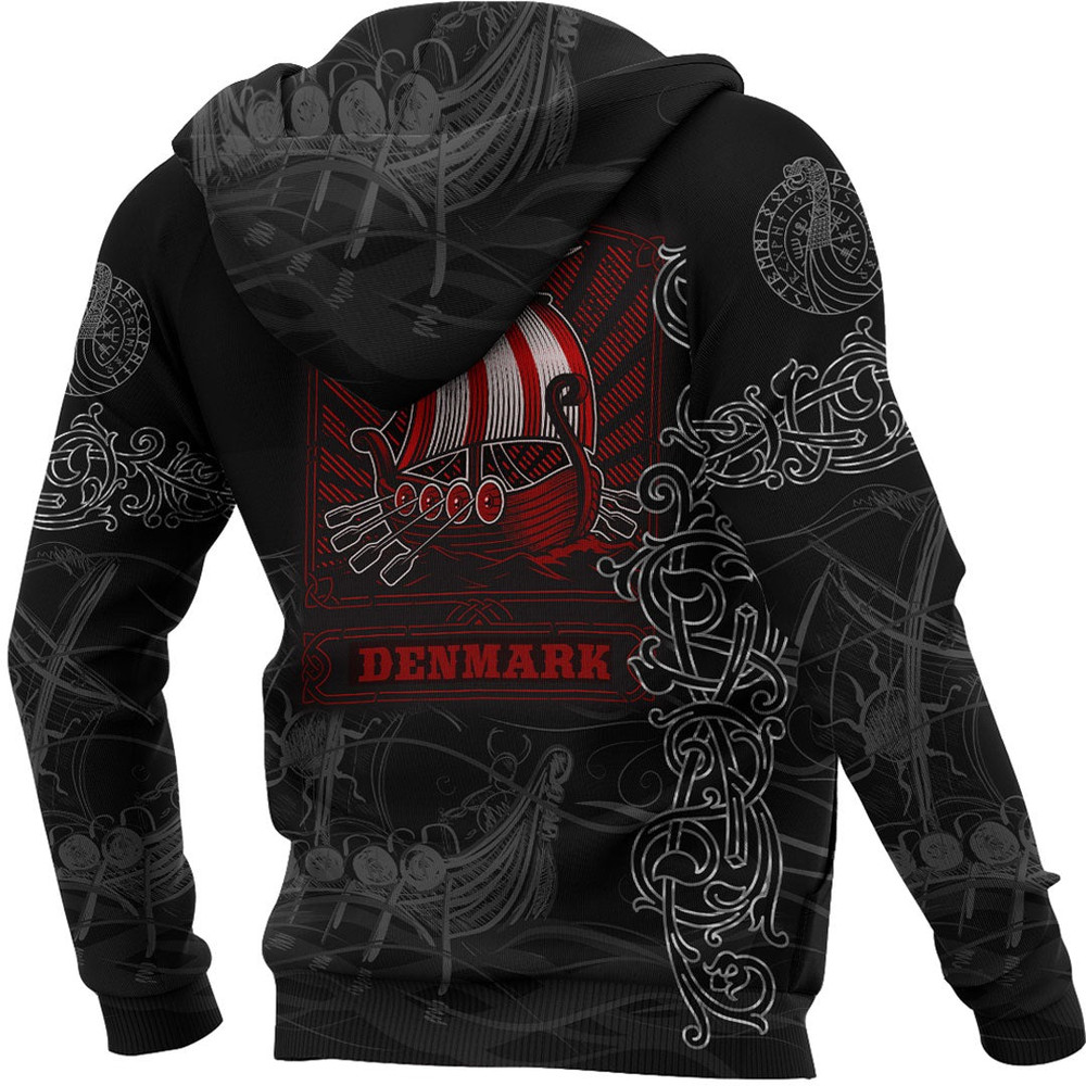 Viking Drakkar Denmark Warship Hoodie Viking Hoodie For Men Women