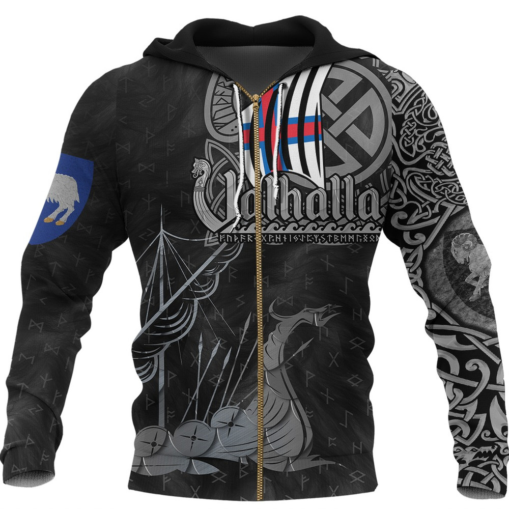 Viking Faroe Island Drakkar Zip Hoodie Viking Hoodie For Men Women