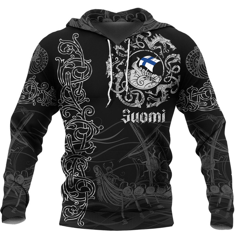 Viking Drakkar Finland Warship Hoodie Viking Hoodie For Men Women