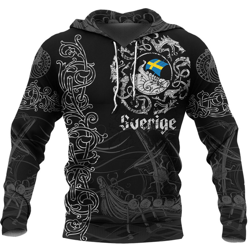 Viking Drakkar Sweden Warship Hoodie Viking Hoodie For Men Women