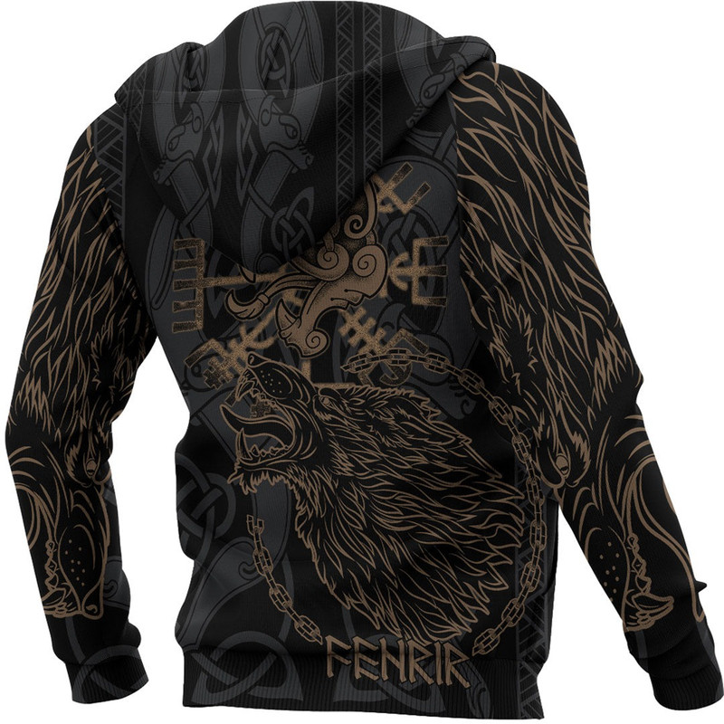 Viking Fenrir Norse Wolf Hoodie Viking Hoodie For Men Women