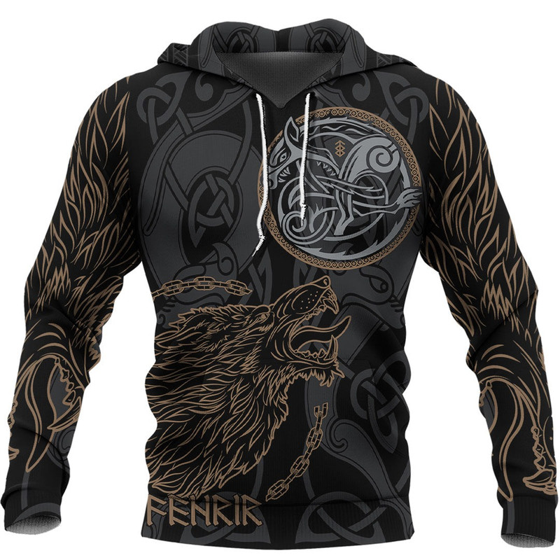 Viking Fenrir Norse Wolf Hoodie Viking Hoodie For Men Women