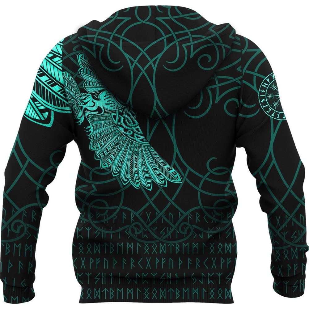 Cyan Version Hoodie Viking Hoodie For Men Women