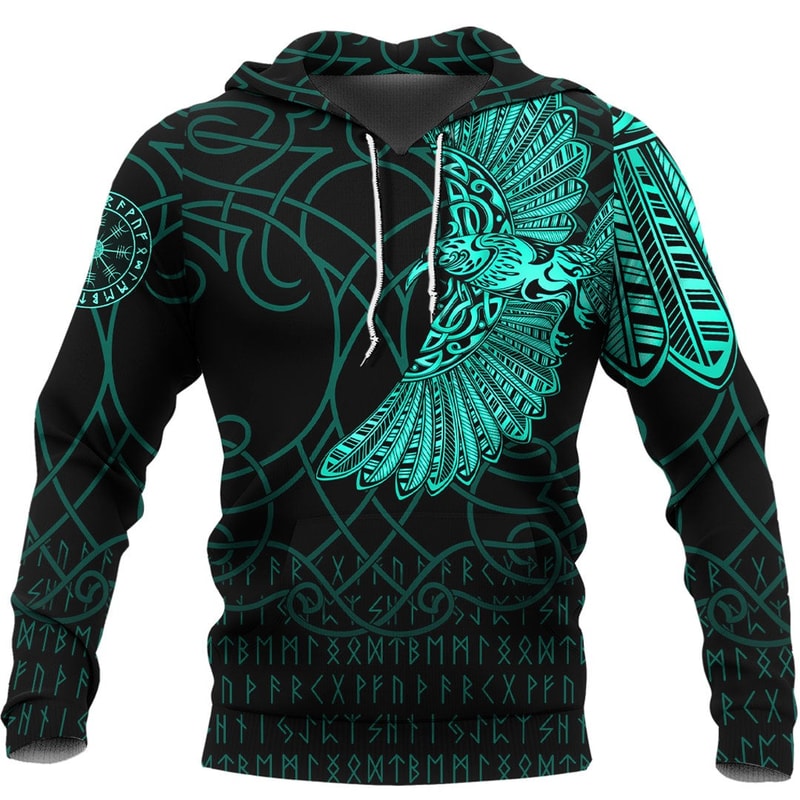 Cyan Version Hoodie Viking Hoodie For Men Women
