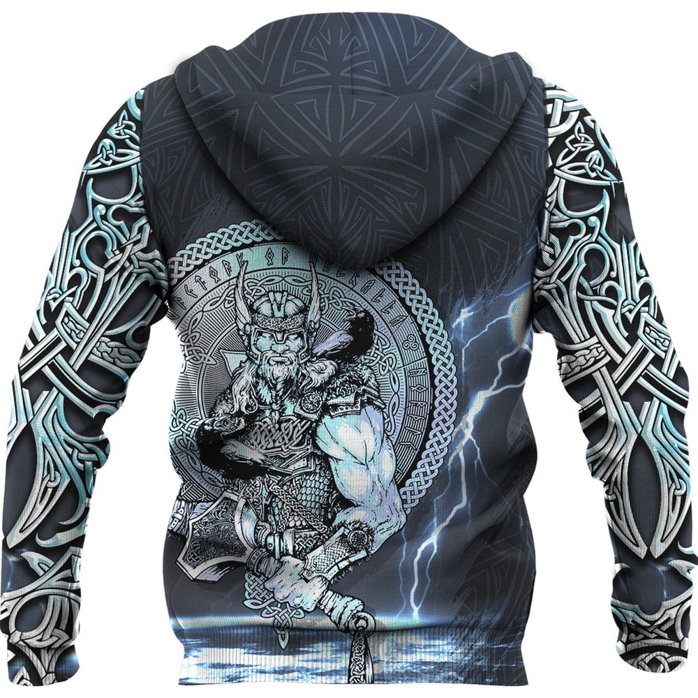 Viking Thor Norse God of Thunder Hoodie Viking Hoodie For Men Women