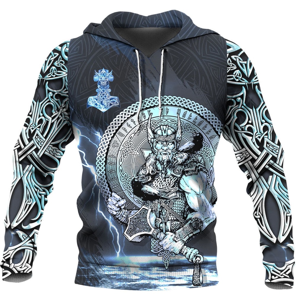 Viking Thor Norse God of Thunder Hoodie Viking Hoodie For Men Women