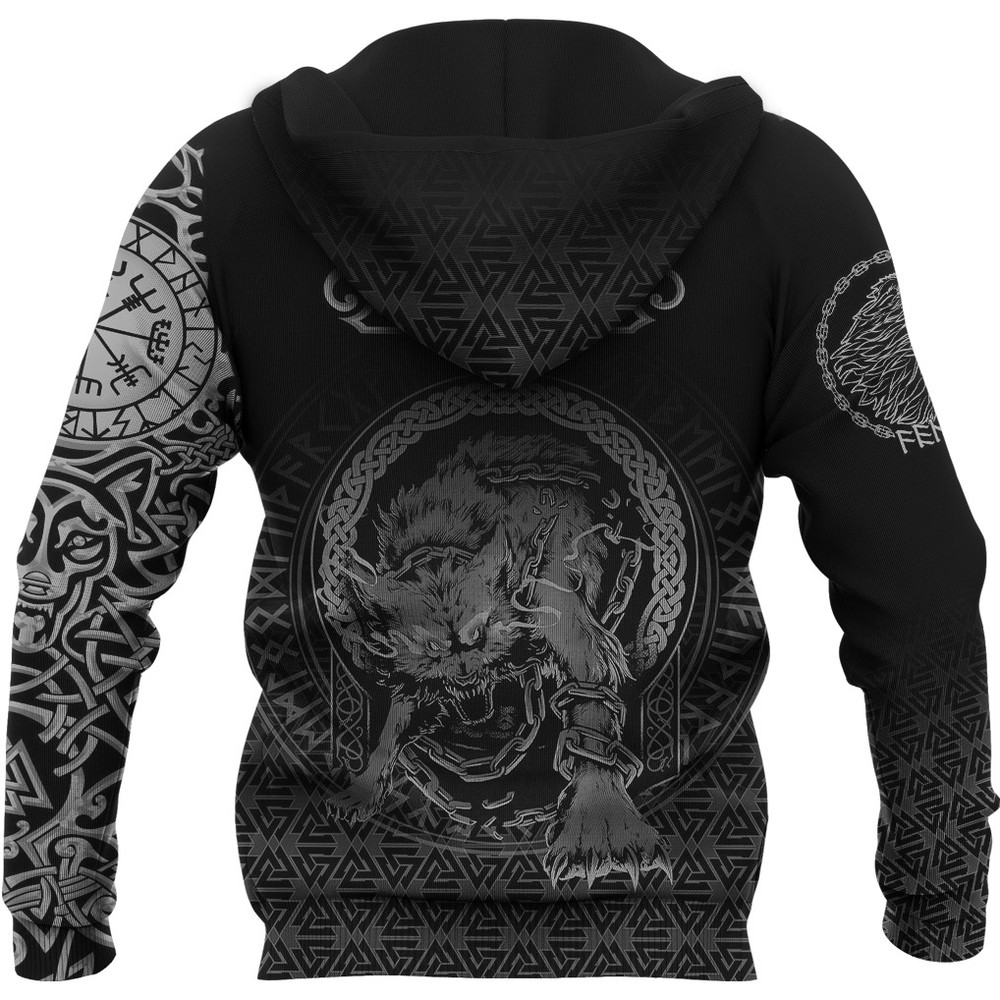 Viking Fenrir Norse 3D Tattoo Hoodie Viking Hoodie For Men Women