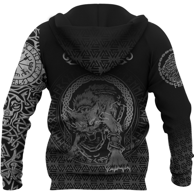 Viking Fenrir Norse 3D Tattoo Hoodie Viking Hoodie For Men Women