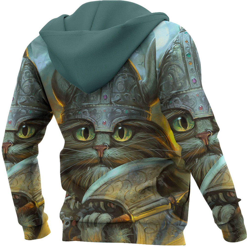 Vikings Cat Warrior Hoodie Viking Hoodie For Men Women