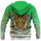 Wales Viking Dragon Style Green and White Zip Hoodie Viking Hoodie For Men Women