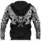 Ram Skull Tattoo With Vegvisir and Valknut Hoodie Viking Hoodie For Men Women