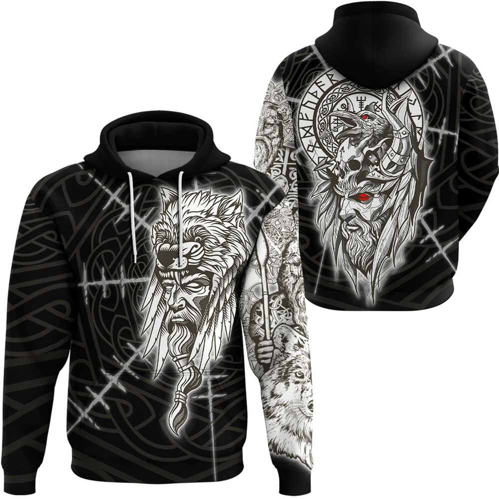 Odin Viking All Over Print Hoodie Viking Hoodie For Men Women