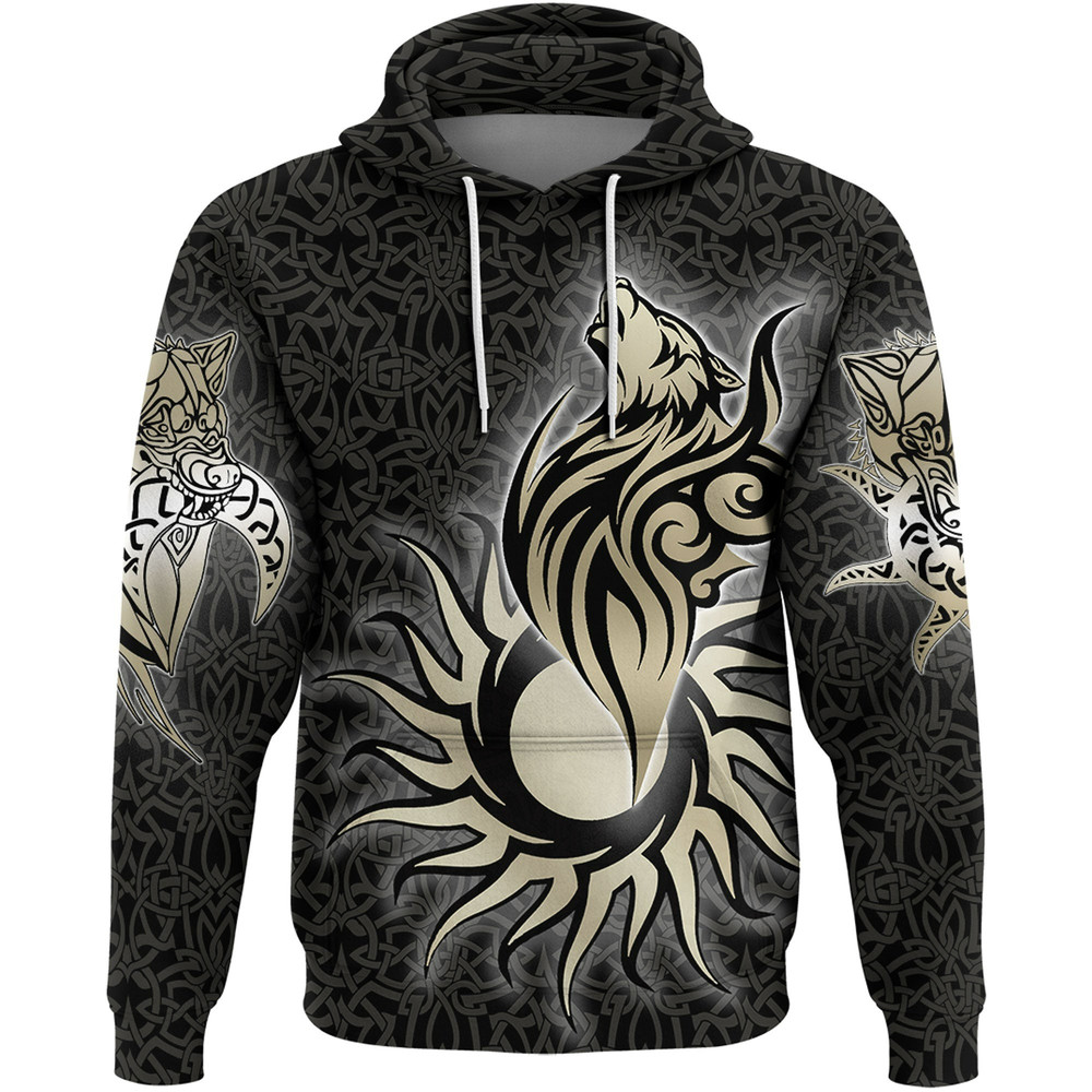 Viking Gold Fenrir Wolf Hoodie Viking Hoodie For Men Women