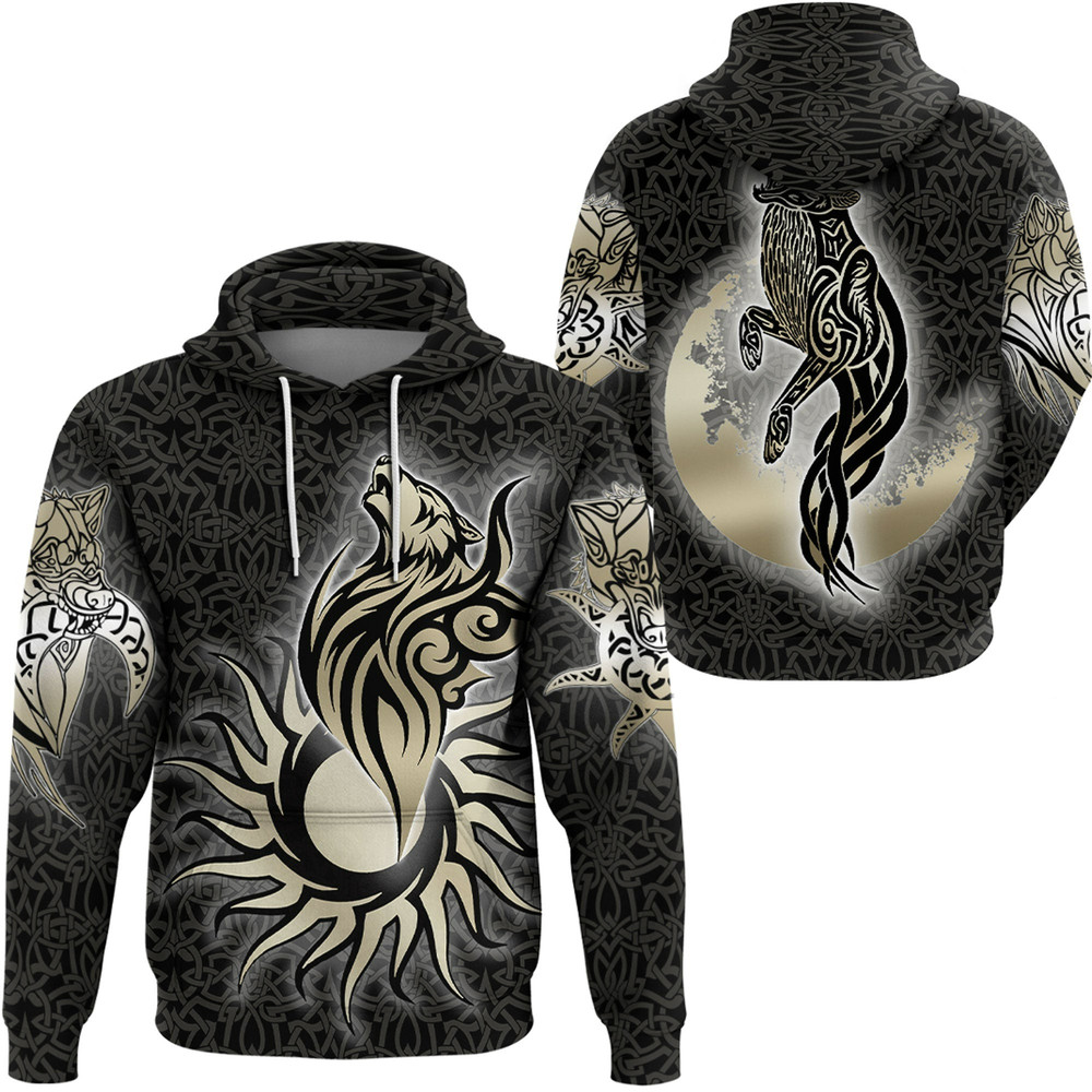Viking Gold Fenrir Wolf Hoodie Viking Hoodie For Men Women