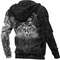 Viking Odin Silver Zip Hoodie Viking Hoodie For Men Women