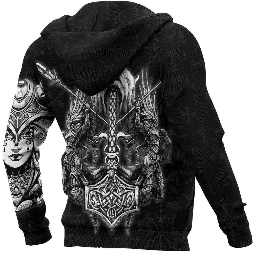 Viking Valkyrie Zip Hoodie Viking Hoodie For Men Women