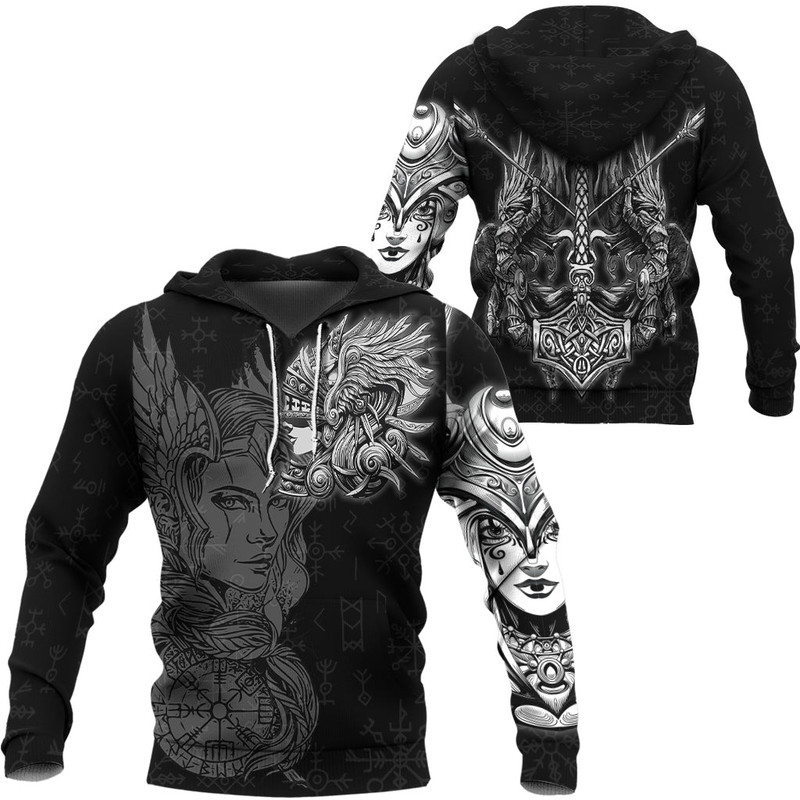 Viking Valkyrie Zip Hoodie Viking Hoodie For Men Women