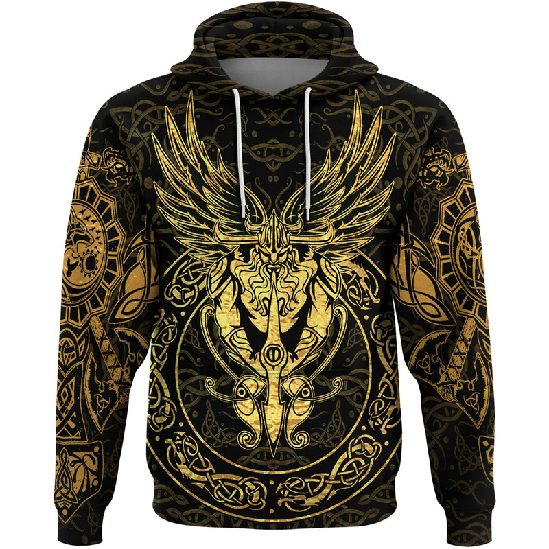 Viking Warrior Gold Version Hoodie Viking Hoodie For Men Women