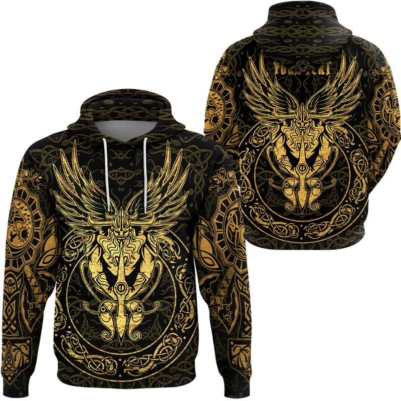 Viking Warrior Gold Version Hoodie Viking Hoodie For Men Women