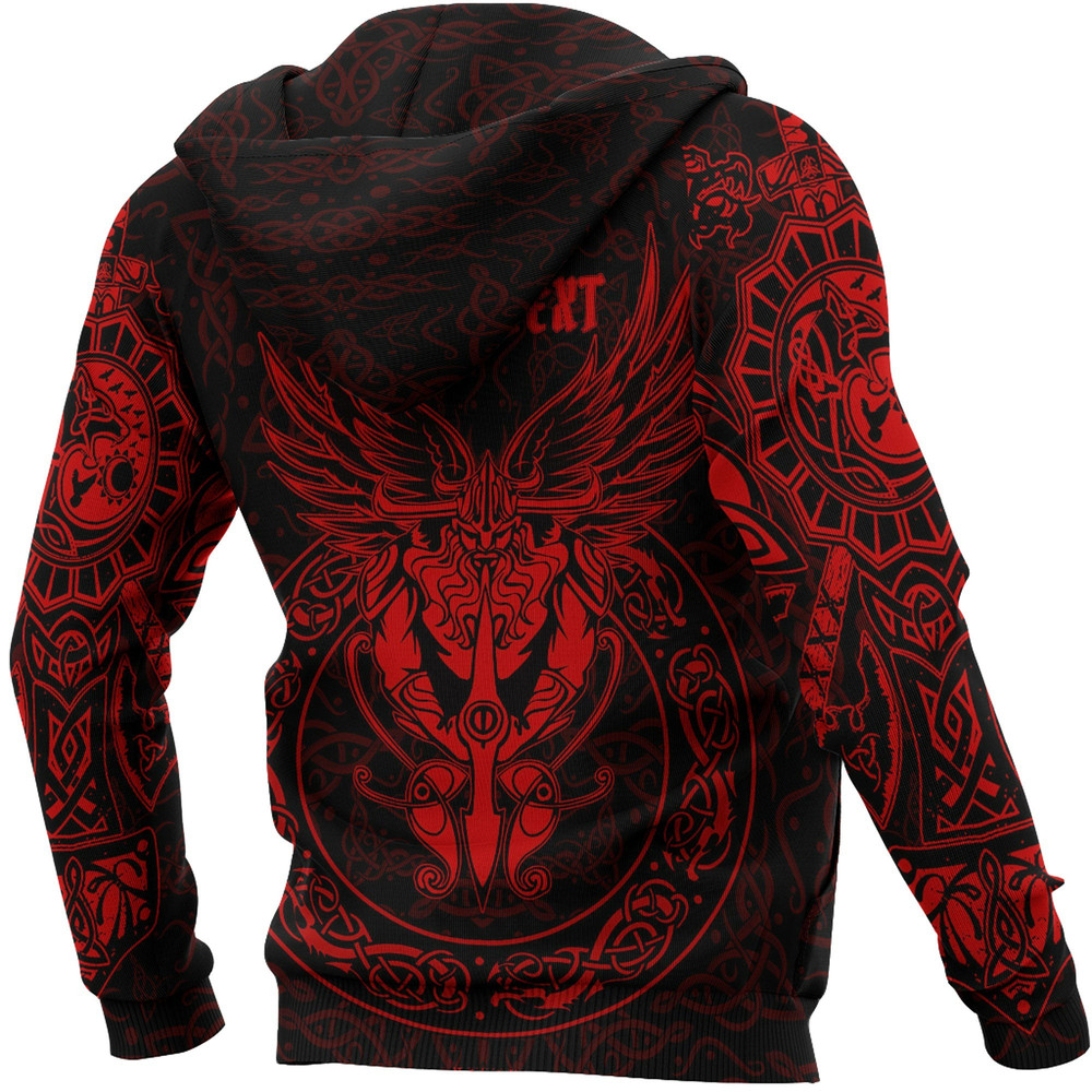 Viking Warrior Red Version Zip Hoodie Viking Hoodie For Men Women