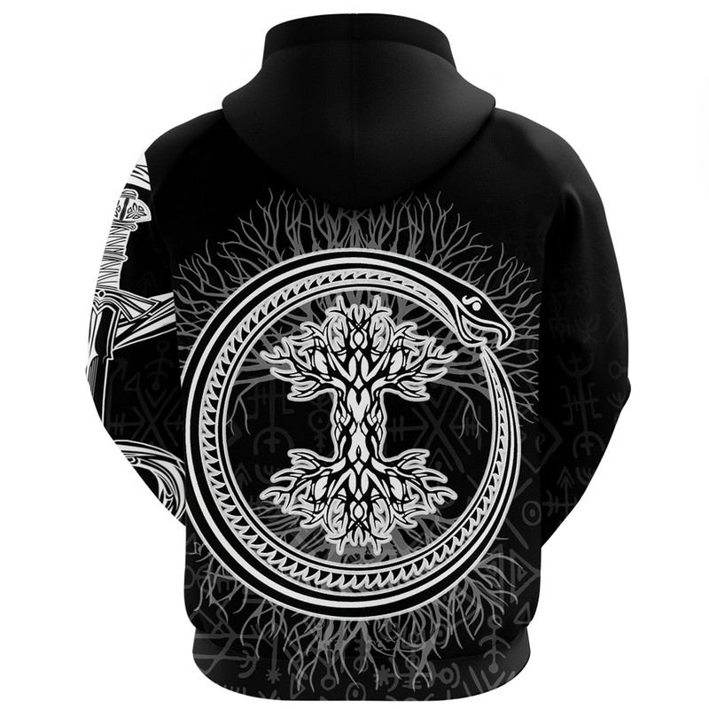 Viking Yggdrasil Jormungand Zip Hoodie Viking Hoodie For Men Women