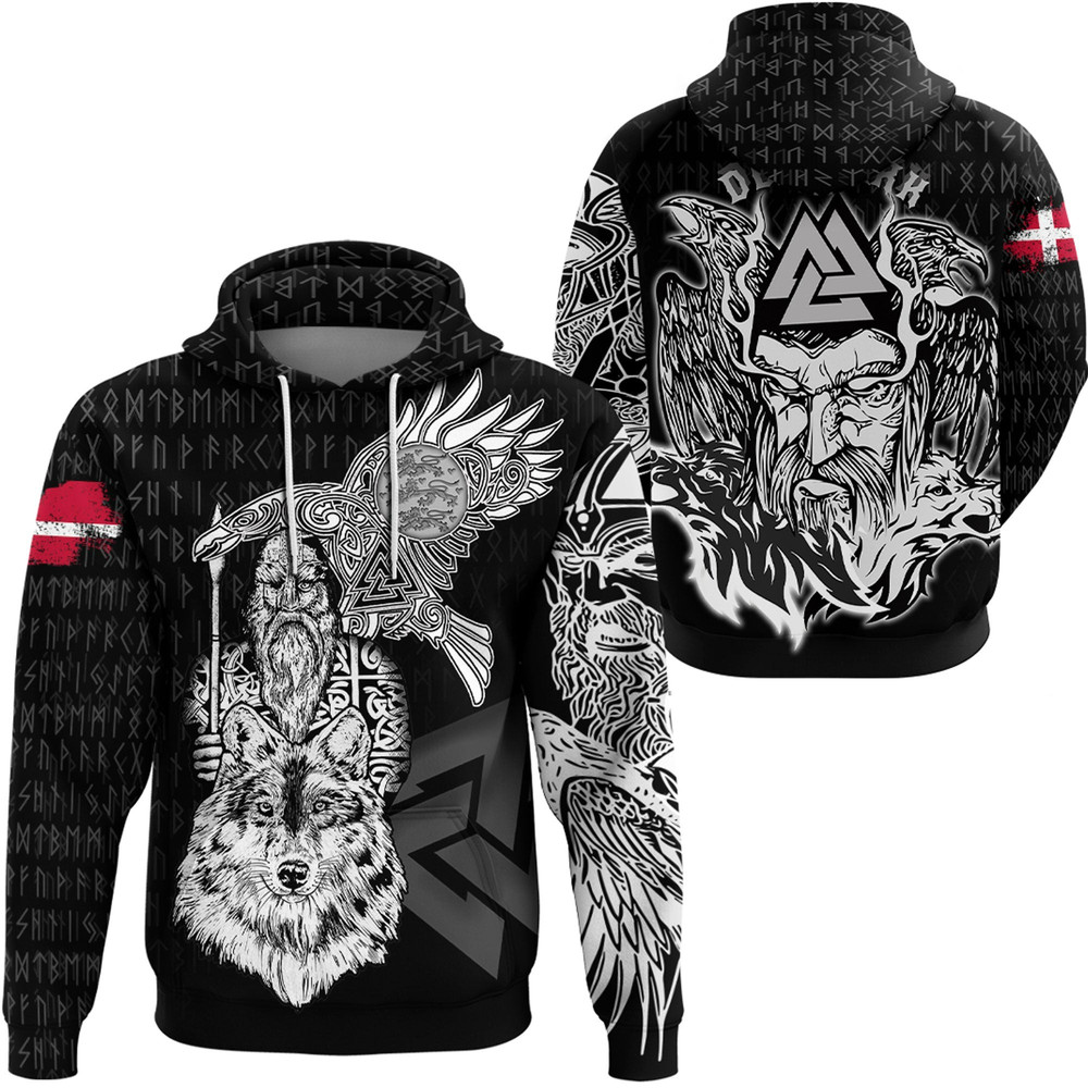 VIking Denmark Odin Hoodie Viking Hoodie For Men Women