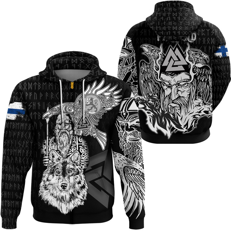 Viking Finland Odin Zip Hoodie Viking Hoodie For Men Women