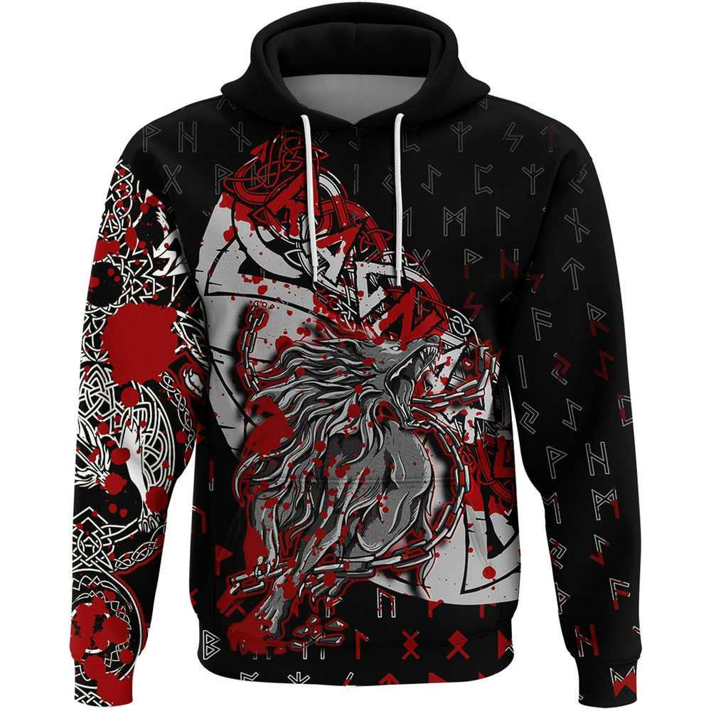 Fenrir Blood Hoodie Viking Hoodie For Men Women