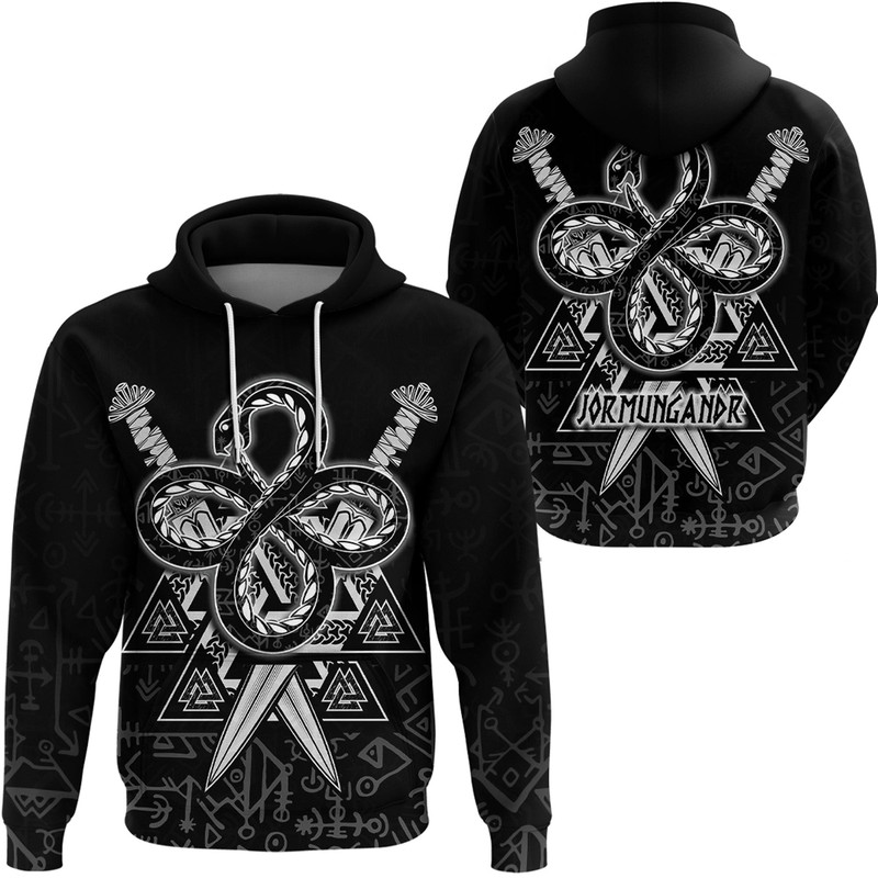 Jormungandr and Valknut Hoodie Viking Hoodie For Men Women