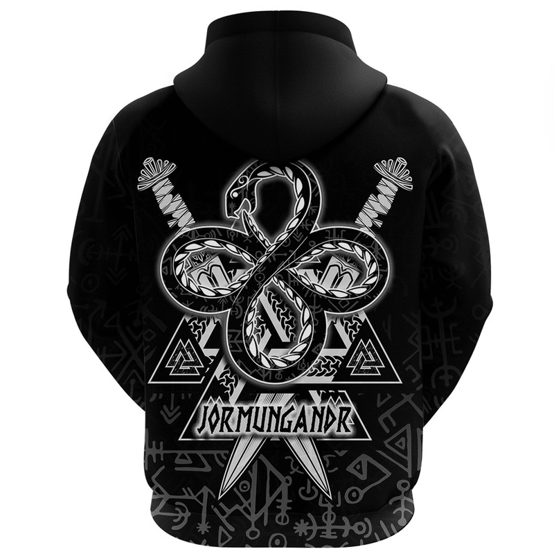 Jormungandr and Valknut Zip Hoodie Viking Hoodie For Men Women