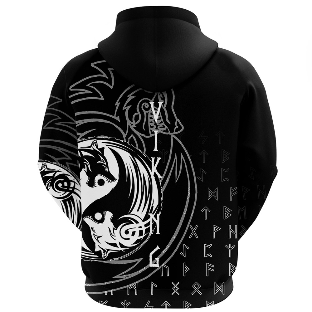 Wolf Black Hoodie Viking Hoodie For Men Women