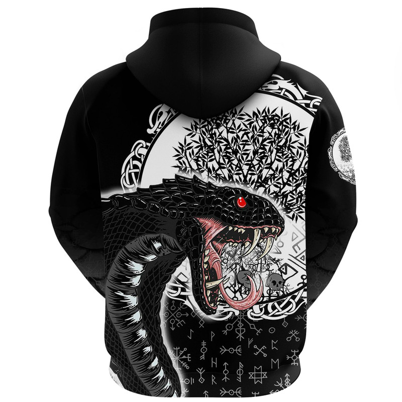 Jormungandr and Yggdrasil Zip Hoodie Viking Hoodie For Men Women