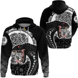 jormungandr and yggdrasil zip hoodie, viking hoodie for men women