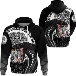 jormungandr and yggdrasil hoodie, viking hoodie for men women