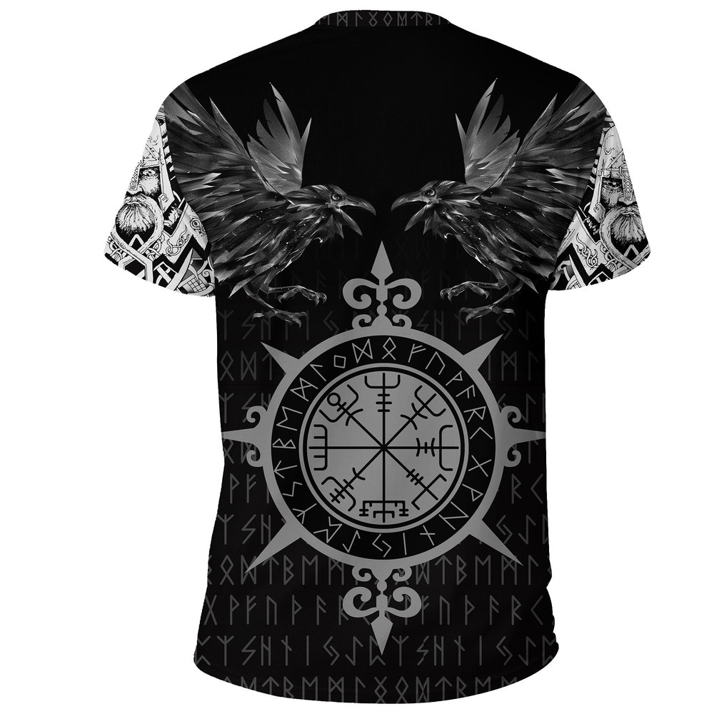 Odin Huginn and Muninn Rune Viking T Shirt For Men Women