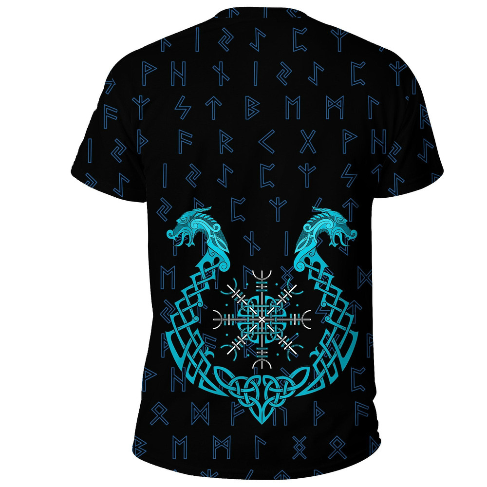 Aegishjalmur Helm Of Awe Blue Edition Viking T Shirt For Men Women