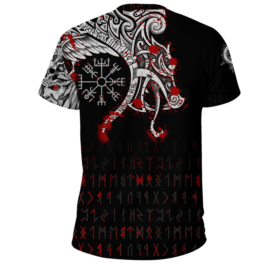 Dragon and Vegvisir Blood Tattoo Viking T Shirt For Men Women