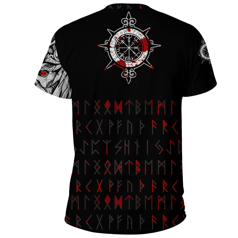 Double Dragon Tattoo And Vegvisir Blood Viking T Shirt For Men Women
