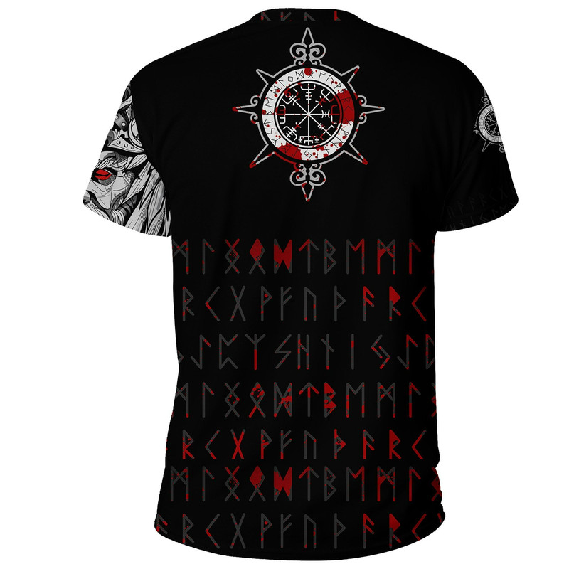 Double Dragon Tattoo And Vegvisir Blood Viking T Shirt For Men Women