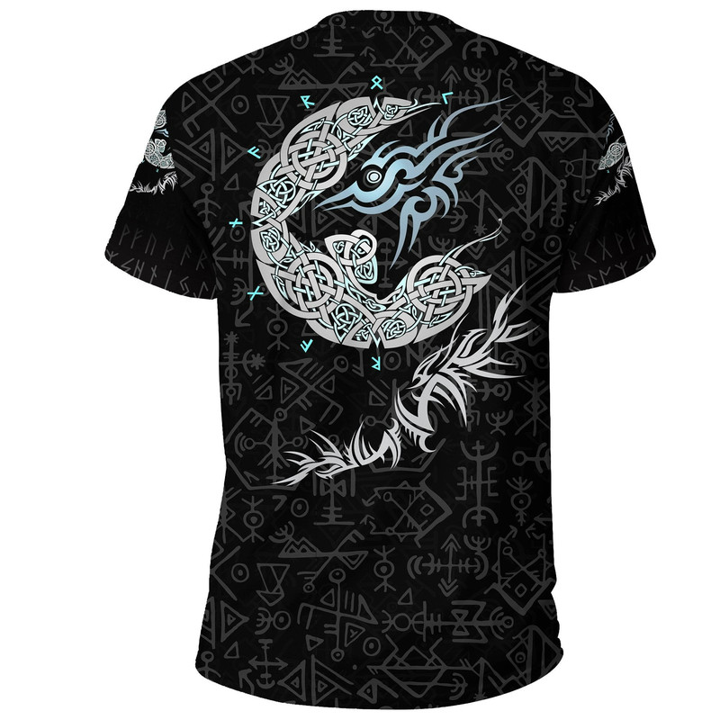 Fenrir Wolf TShirt Viking T Shirt For Men Women