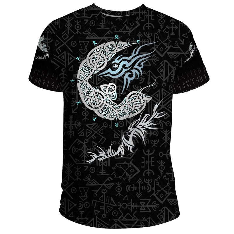 Fenrir Wolf TShirt Viking T Shirt For Men Women