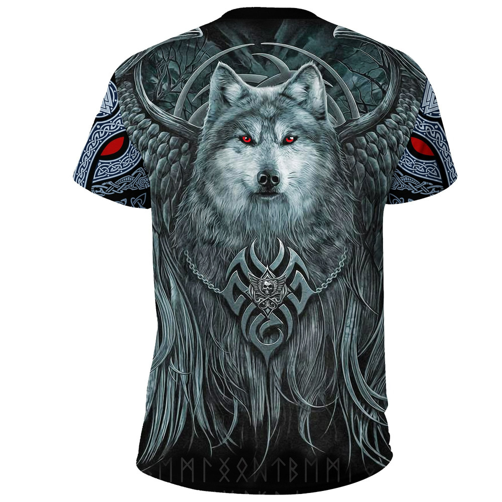 Spiral Wolf Spirit Viking T Shirt For Men Women