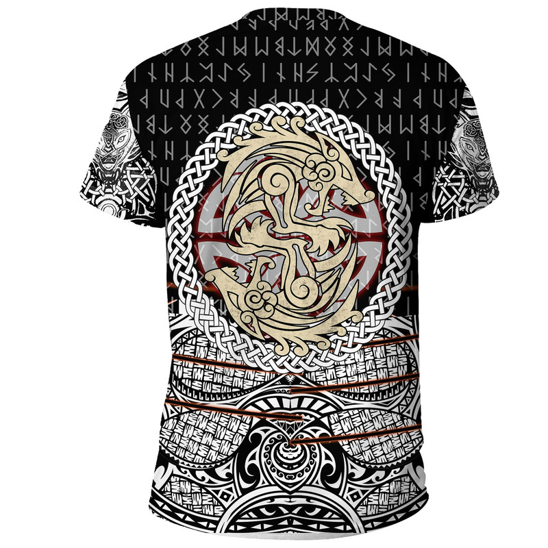 Fenrir Vikings Tattoo 3D Viking T Shirt For Men Women