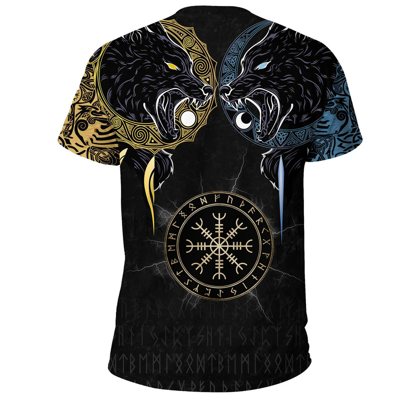 Hati And Skoll Tattoo Viking T Shirt For Men Women