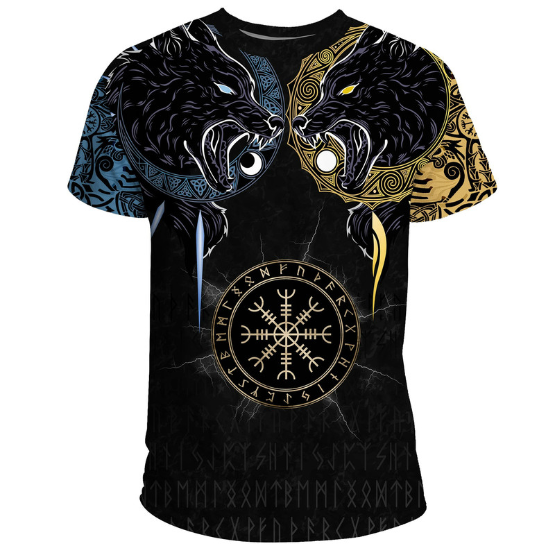 Hati And Skoll Tattoo Viking T Shirt For Men Women