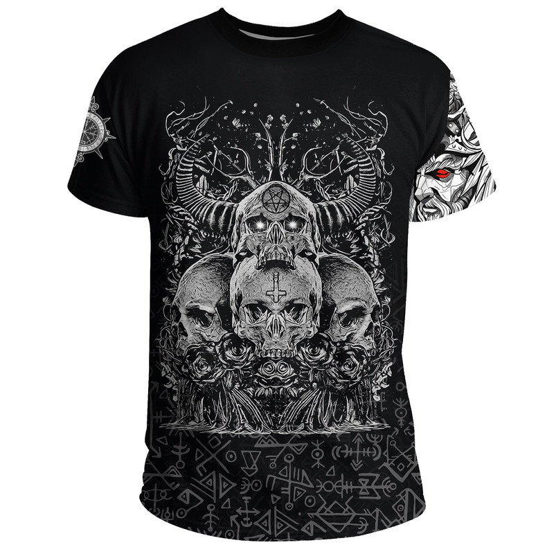 Skull Honor TShirt Viking T Shirt For Men Women