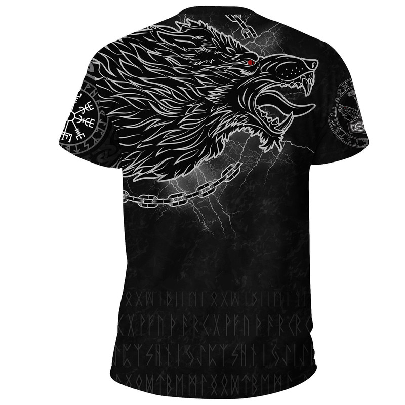 Fenrir Norse Wolf Thunderstorm Viking T Shirt For Men Women