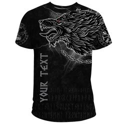 fenrir norse wolf thunderstorm, viking t shirt for men women 1