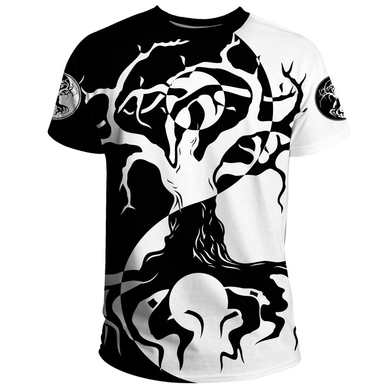 Ying Yang Celtic Tree Viking T Shirt For Men Women