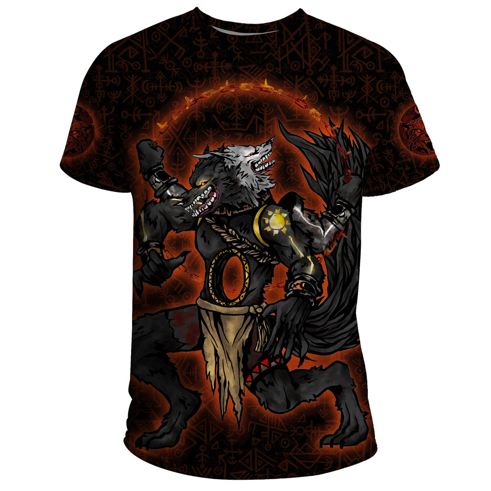 Skoll And Hati ArtStation Viking T Shirt For Men Women